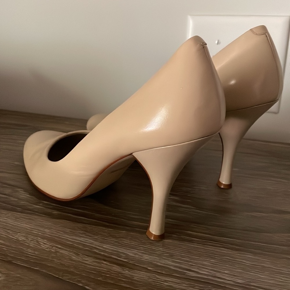Maripe Women’s Mid High Pumps Size 10 Nude Business Classic Capsule Neutral